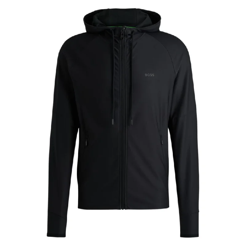 Active-stretch zip-up hoodie with logo detail Refined Men's Velvet