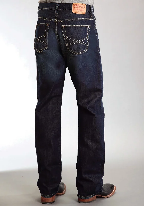 Stetson Mens Blue 100% Cotton Dark Rinse Jeans Tough Men's Tactical