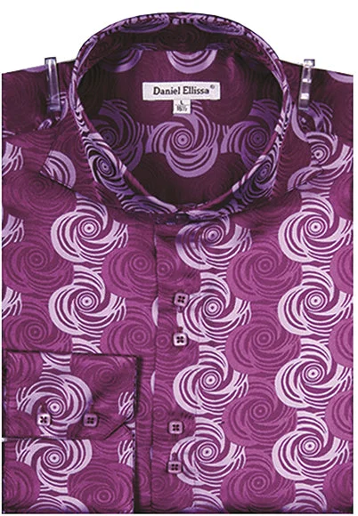 Dress Shirt Regular Fit Designer Pattern In Purple Sporty Men's Tennis