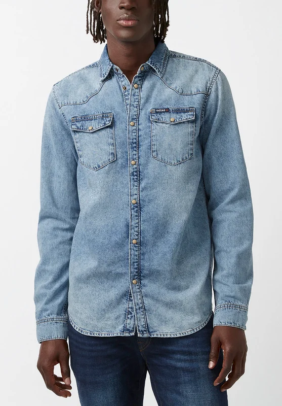 Sheldon Men’s Long-Sleeve Shirt in Light Denim Blue - BM22636 Adventure