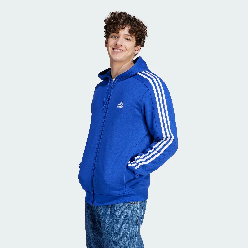 Men's adidas Essentials Fleece 3-Stripes Full-Zip Hoodie Elegant Men's Cashmere