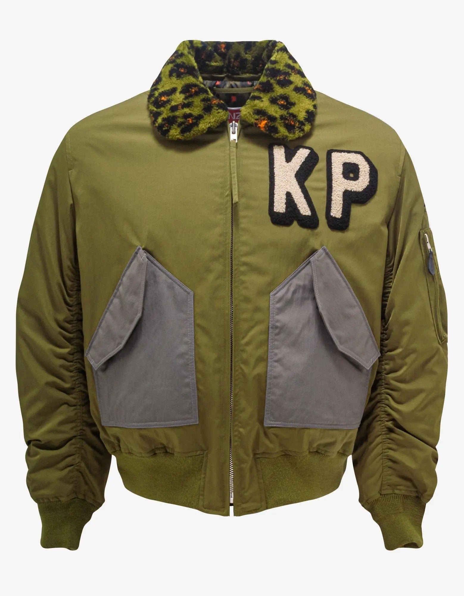 Kenzo Khaki Boxy Bomber Jacket Vacation