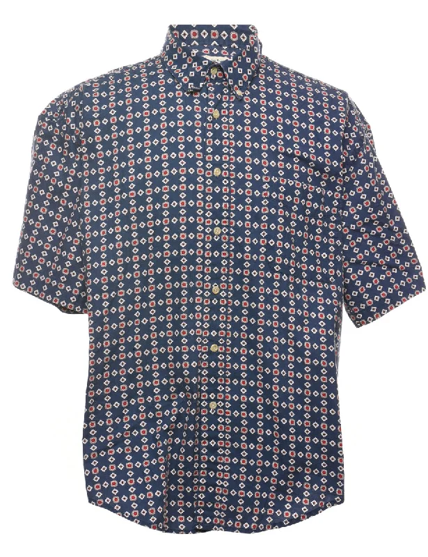 1990s Geometric Pattern Shirt - L Sophisticated Men's 