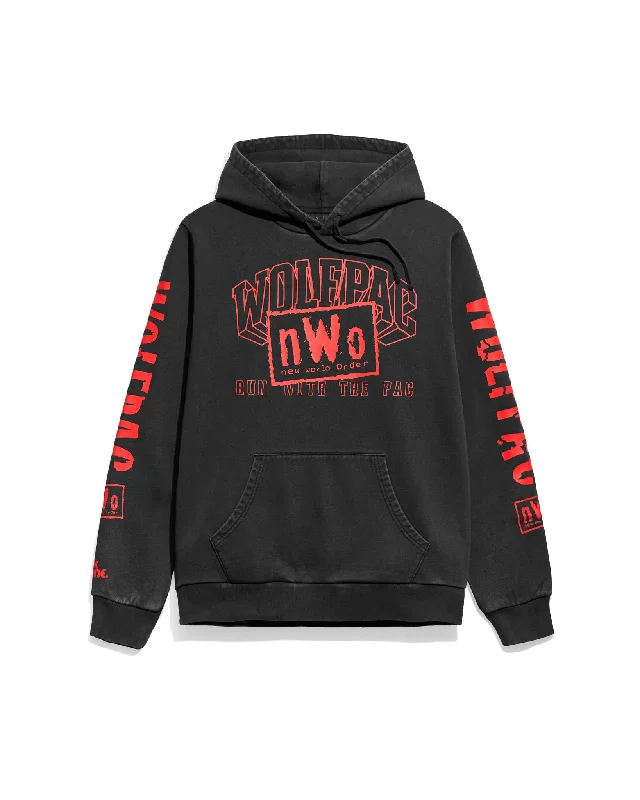 NWO Wolfpac Run With the Pac Pigment Dye Hoodie Masculine Men's Thick