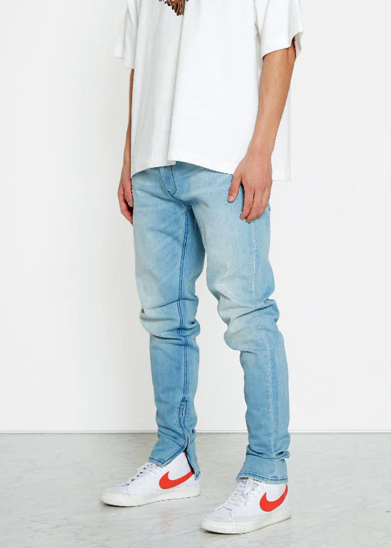 Men's Side Zip Denim in Light Blue Wash Bohemian Men's Free