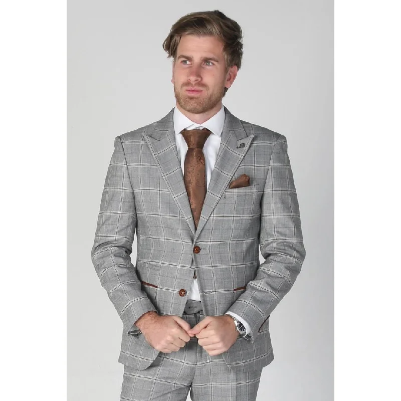 Francis - Men's Grey Check Blazer Vintage Men's 1970S Disco