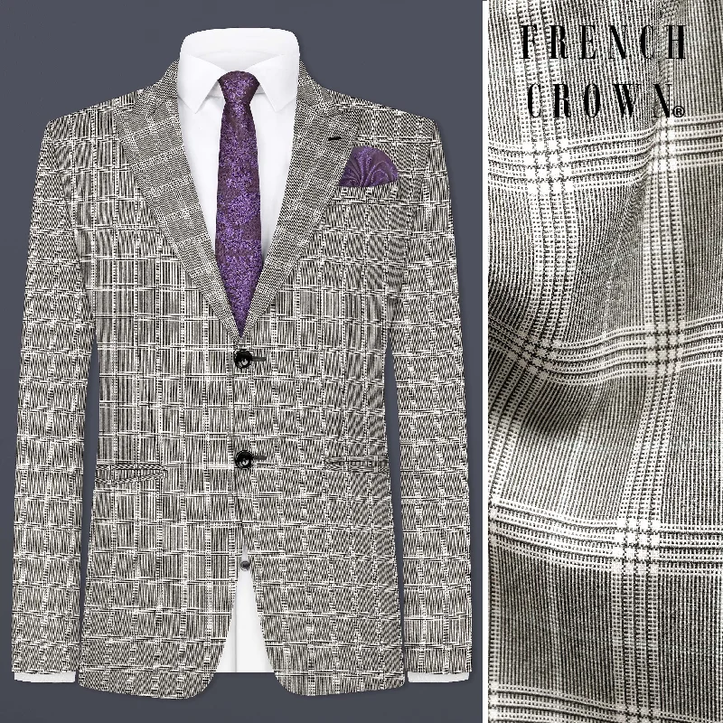 Venus Gray Plaid Wool Rich Single Breasted Blazer Dynamic Men's Glow