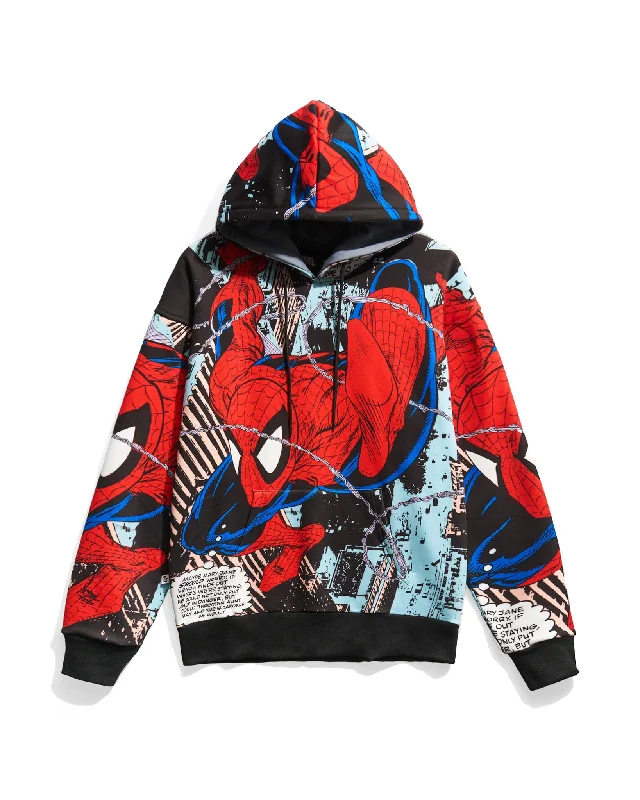 Spider-Man City Swing AOP Hoodie Minimalist Men's Casual 