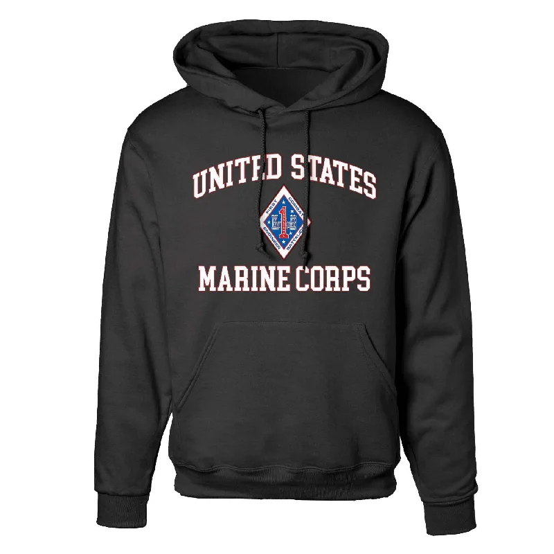 1st Combat Engineer Battalion USMC Hoodie Bold Men's Statement