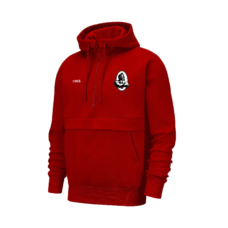 Olympia Quarter Zip Scuba Red Casual Men's Loose