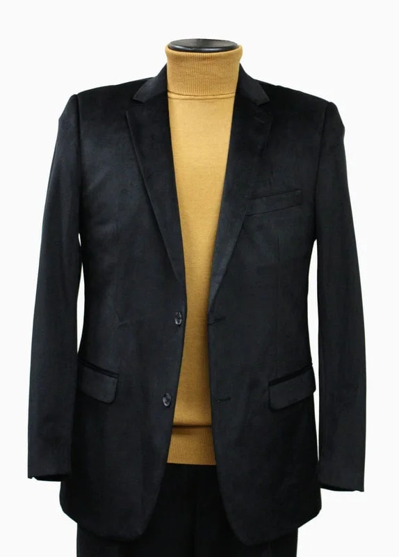 Bassiri J1042 Velvet Blazer Black Classic Men's Pin