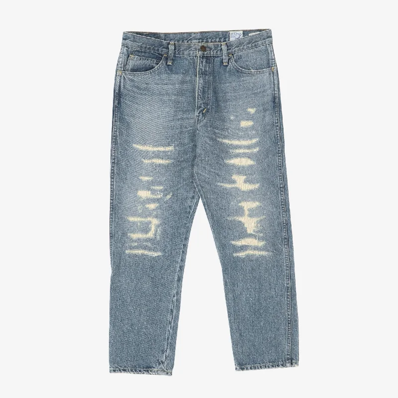 Beams 106 Distressed Denim (31W x 26L) Sharp Men's Italian