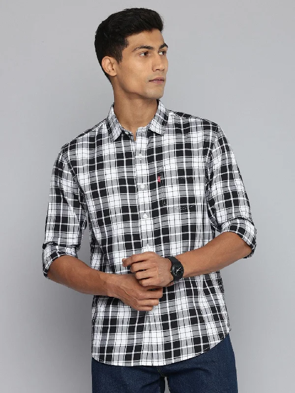 Men's Checkered Slim Fit Shirt Confident Men's High