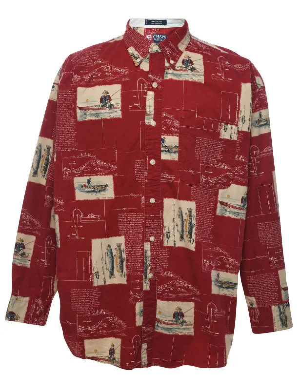 Chaps Novelty Print Shirt - L Refined Men's Velvet