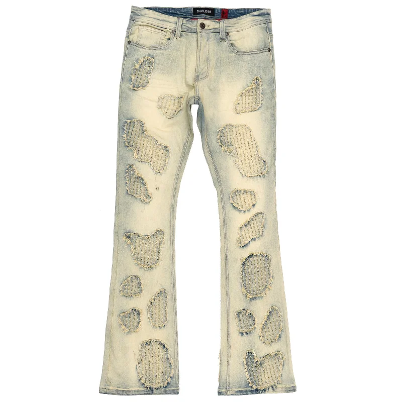 M1978 Romano Stacked Jeans - Light Wash Monochromatic Office Style