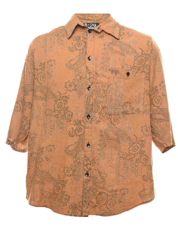 Paisley Print Short Sleeve 1990s Shirt - L Dynamic Men's Glow