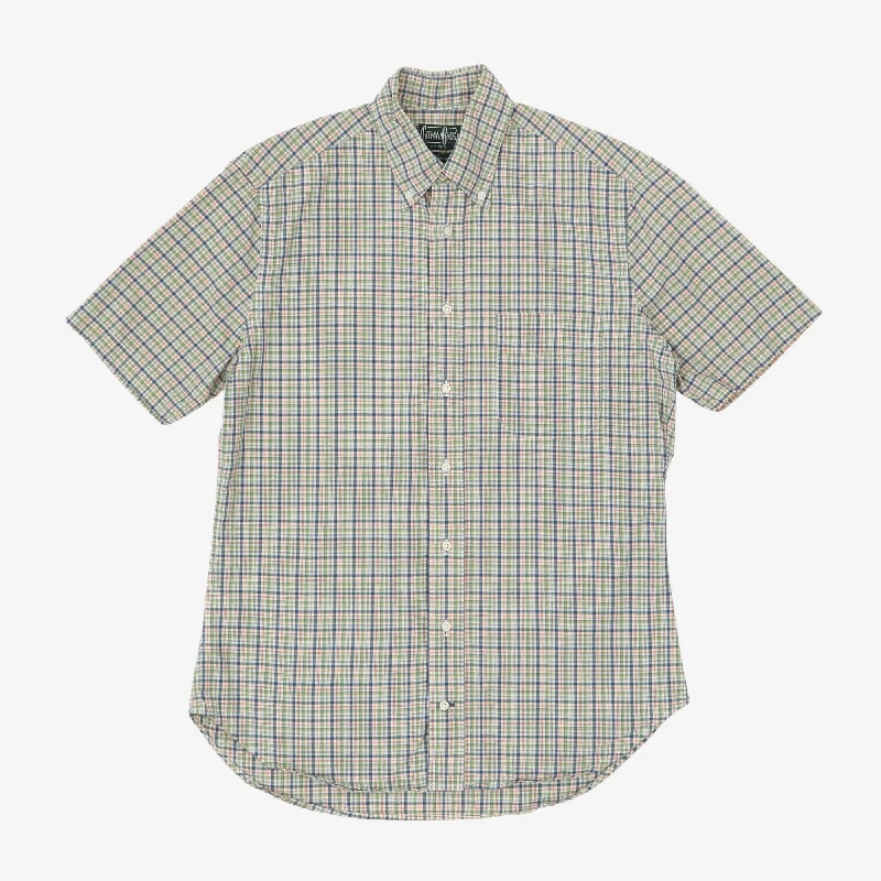 Plaid SS BD Shirt Casual Men's Short