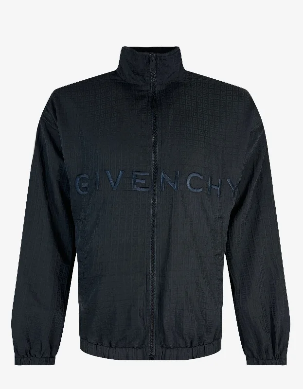 Givenchy Midnight Blue 4G Logo Nylon Track Jacket Masculine Men's 