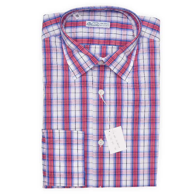 VANNUCCI Milano Multicolor Plaid Cotton-Polyamide-Elastane Dress Shirt NEW Rugged Men's Outdoor 