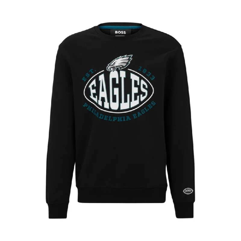 BOSS x NFL cotton-blend sweatshirt with collaborative branding Polished Men's Silk