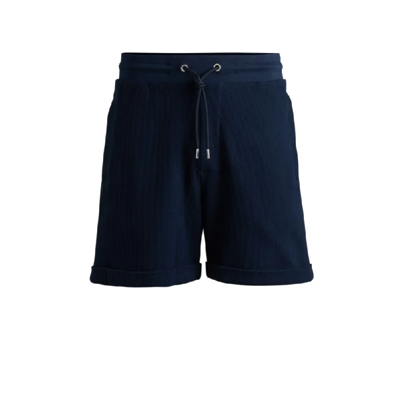 Oversize-fit shorts with silver-tone trims Laid