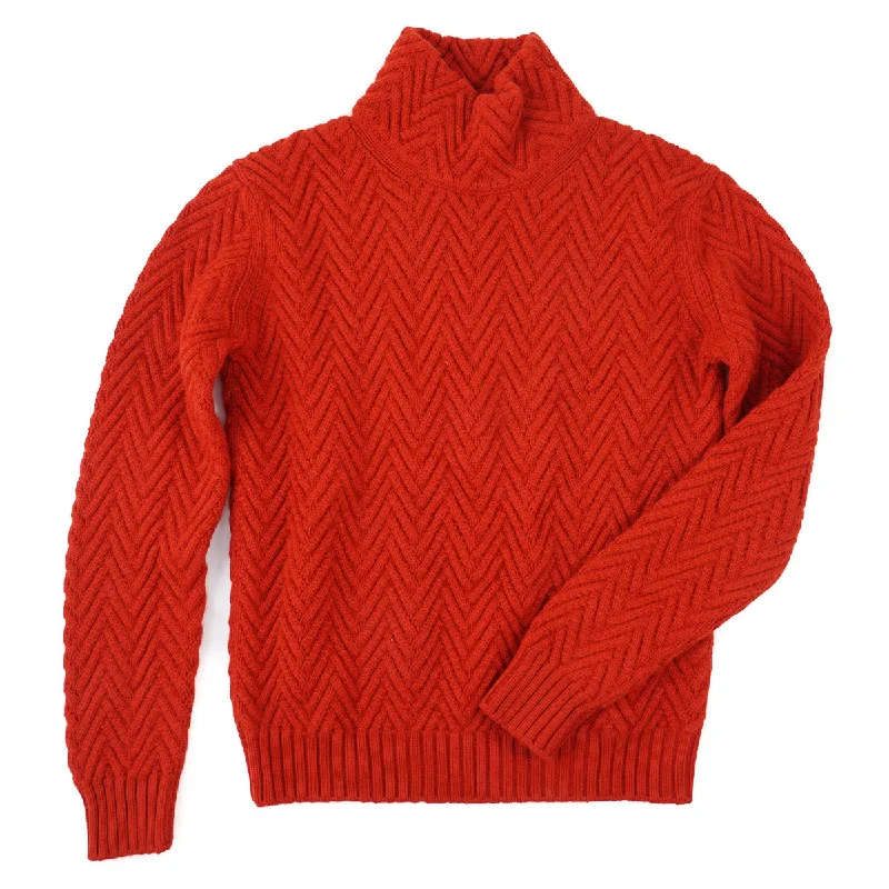 Manrico Thick Patterned Knit Cashmere Sweater Bohemian Men's Free