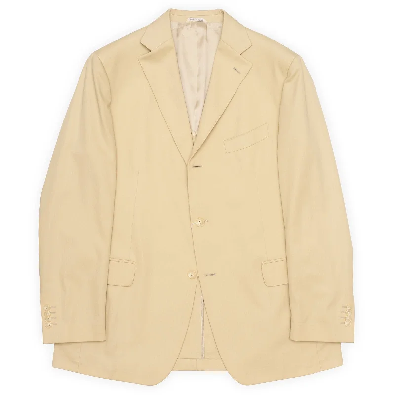 VANNUCCI Milano Beige Pure Cotton Half Lined Jacket EU 56 NEW US 46 Trendy Men's Scandinavian