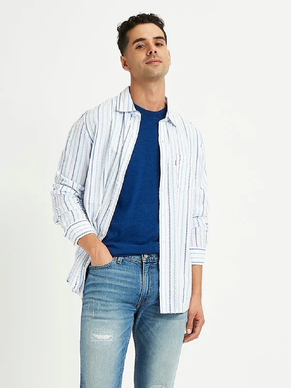 Men's Striped Regular Fit Shirt Dynamic Men's Moto