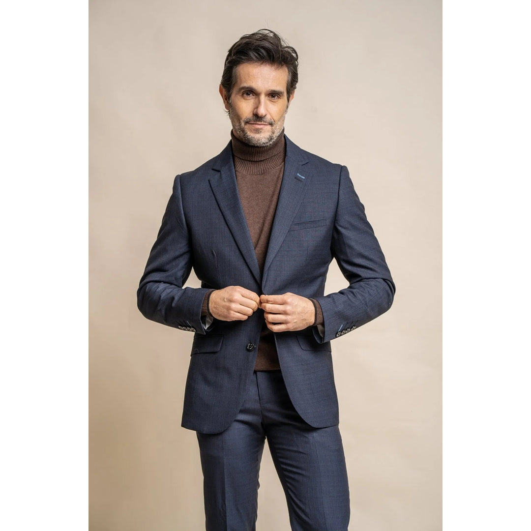 Seeba - Men's Classic Navy Blue Blazer Confident Men's Power