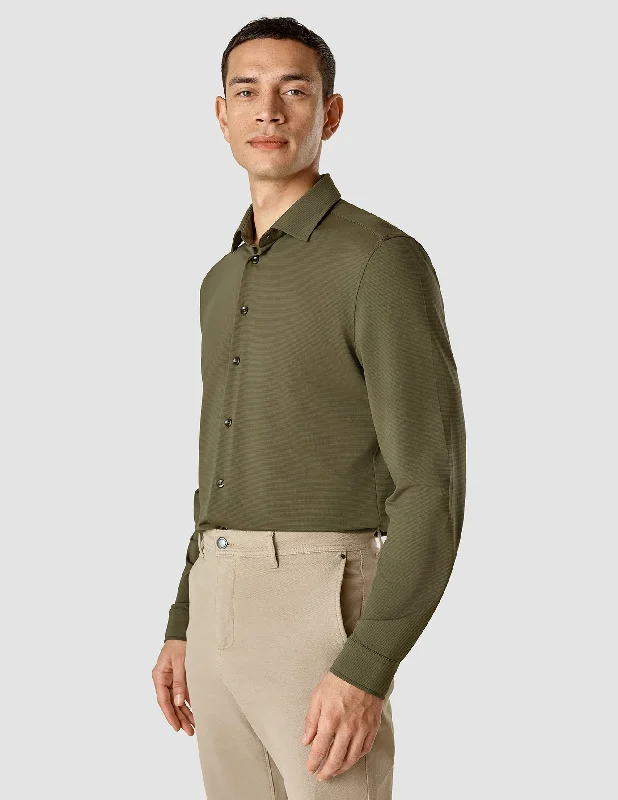 Travel Shirt Remote Green Slim Refined Men's Velvet