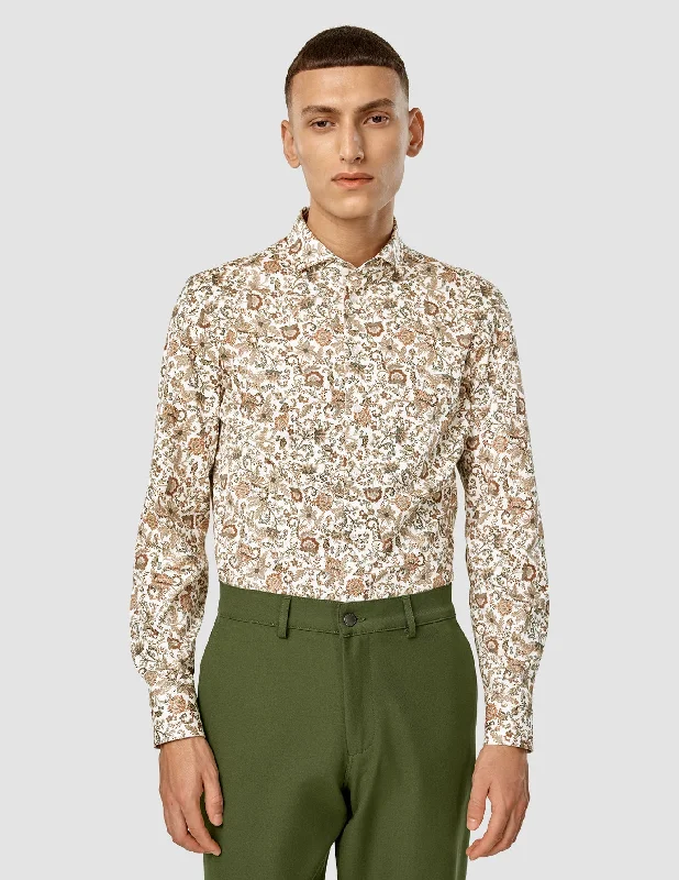 Classic Shirt Slim Copper Bloom Youthful Men's Pop