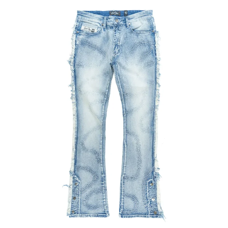 F1737 Cashay 2024 Stacked Jeans - Light Wash Sophisticated Men's 