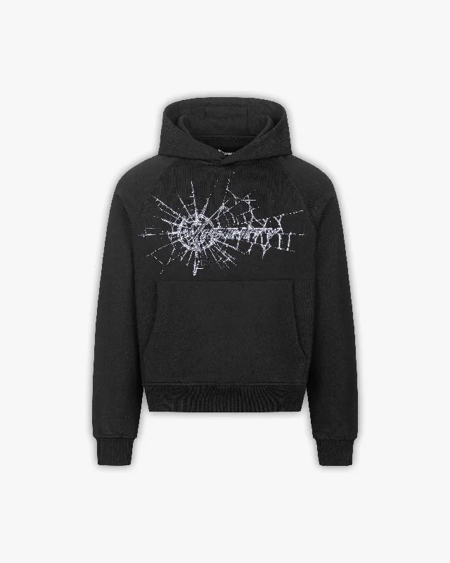 WEB LOGO HOODIE BLACK Laid