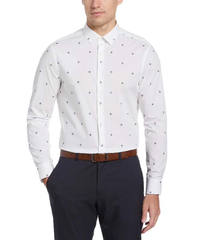 Cotton Floral Print Shirt Elegant Men's Cashmere