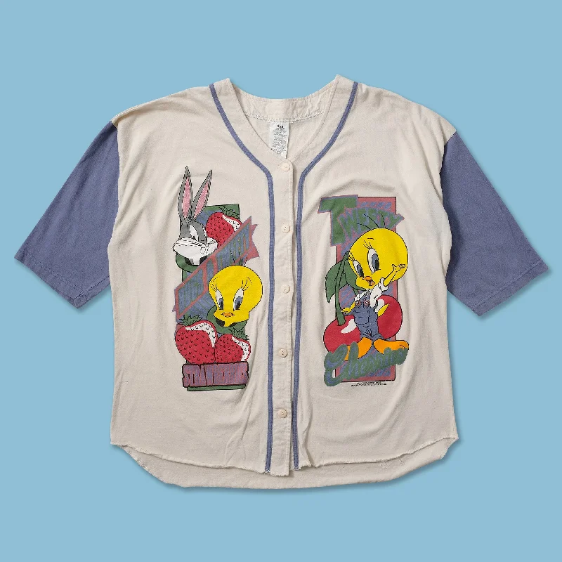 1995 Looney Tunes Baseball Jersey XLarge Cozy Men's Sherpa