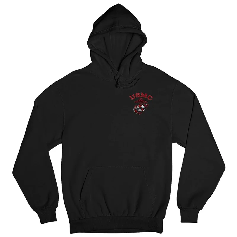 Red USMC EGA Embroidered Hoodie Gym