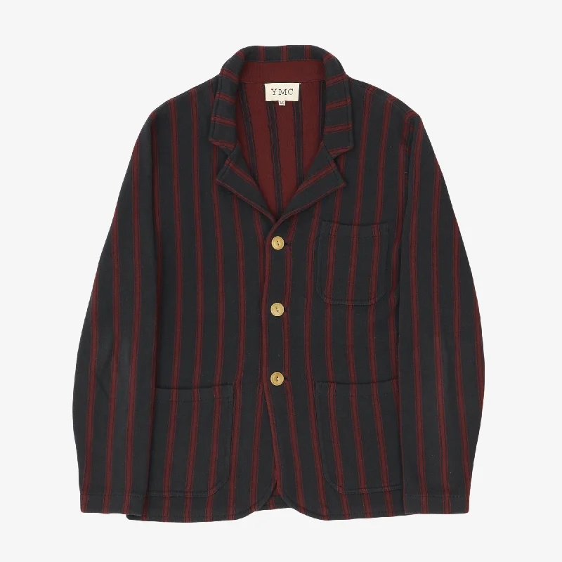 Stripe Boating Blazer Edgy Men's Punk