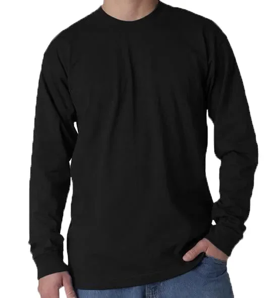 Long Sleeve Heavyweight 100% Cotton T-Shirt - Made in USA Edgy Men's Punk