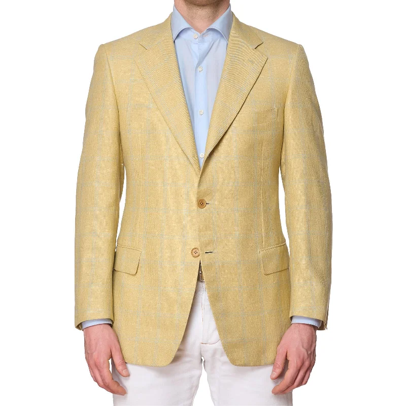 SARTORIA PARTENOPEA for VANNUCCI Yellow Mohair-Silk-Wool Jacket EU 48 NEW US 38 Trendy Men's Bucket