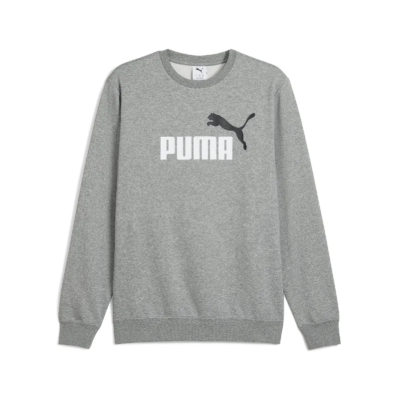 PUMA Men's Essentials 2 Colour No. 1 Logo Crew Neck Fleece Sweater Men Cool Men's Distressed