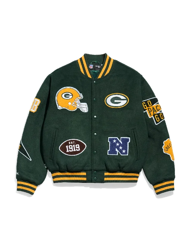 Green Bay Packers Pennant Varsity Jacket Bold Men's Statement