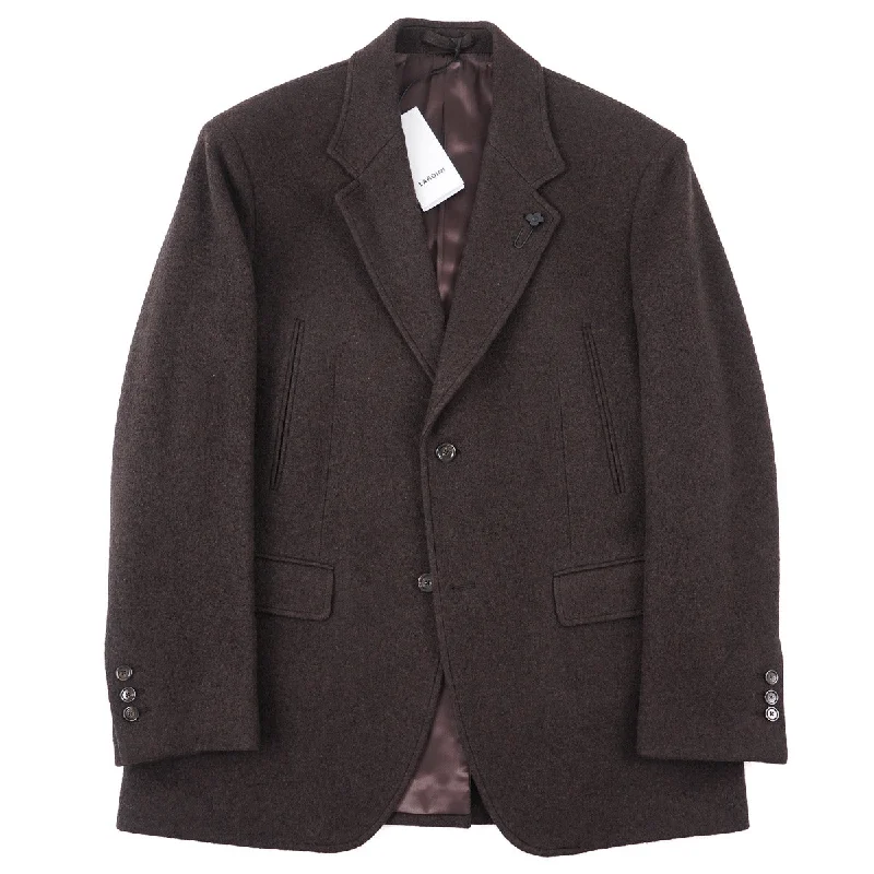 Lardini Soft Wool-Silk-Cashmere Coat Dynamic Men's High