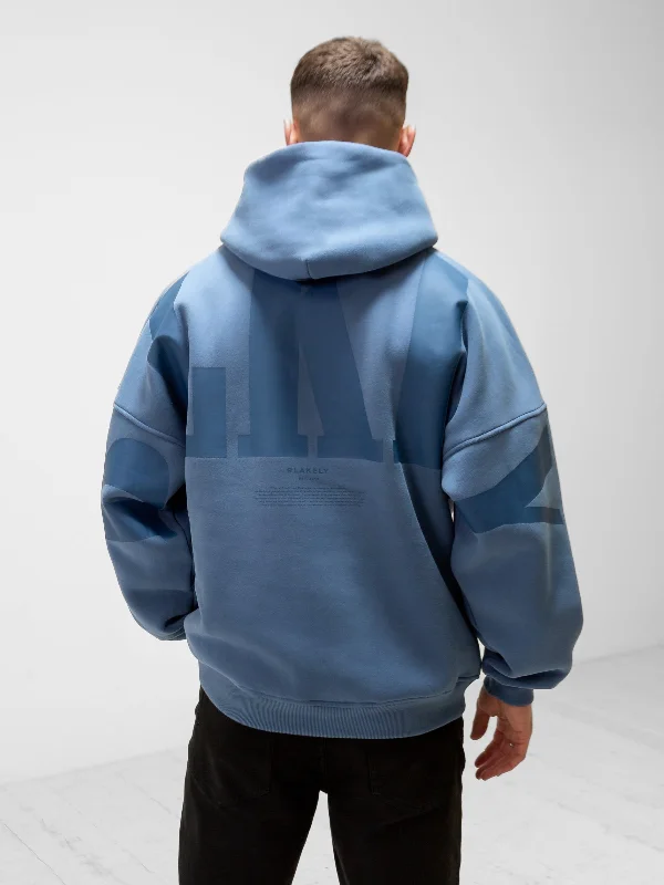 BLKLY Relaxed Hoodie - Blue Elegant Men's Formal 