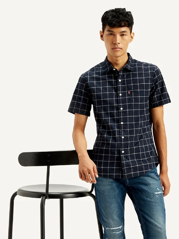 Men's Checkered Collar Neck Shirt Relaxed Men's Australian 