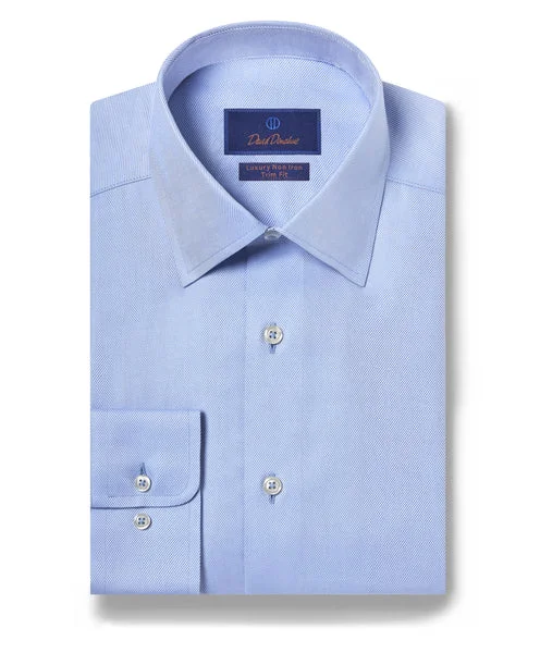 David Donahue Sky Blue Non-Iron Dress Shirt British Gentleman Style