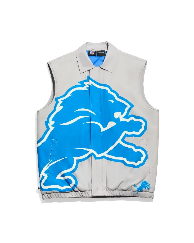 Detroit Lions Big Logo Quilted Puffer Vest Dynamic Men's Glow