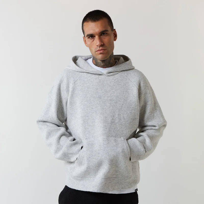 Knitted Hoodie | Light Grey Marl Monochromatic Office Style