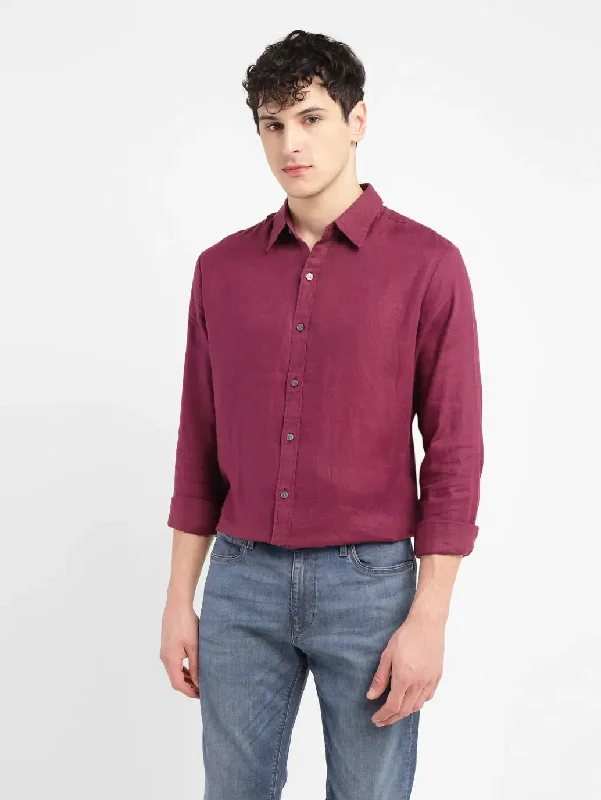 Men's Solid Slim Fit Linen Shirt Practical Men's Quick