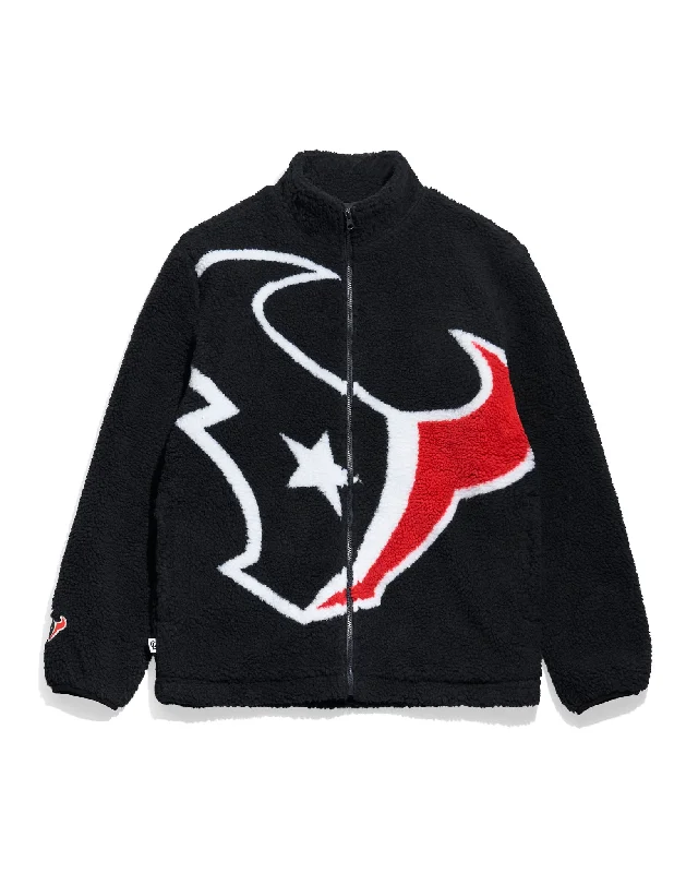 Houston Texans Big Logo Sherpa Jacket Edgy Men's Punk