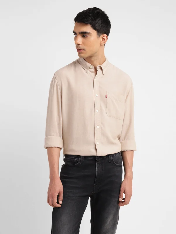 Men's Solid Slim Fit Shirt Earthy Men's Sustainable 